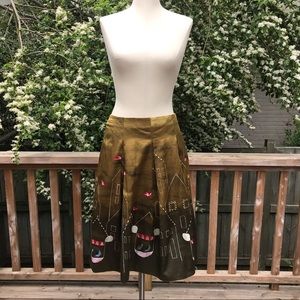 Anthropologie Maeve Feathered Village Skirt